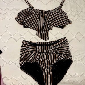TORRID Striped Flowy High Rise Bikini